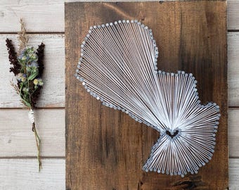 Paraguay String Art Map, Custom Location, Rustic Wood Sign