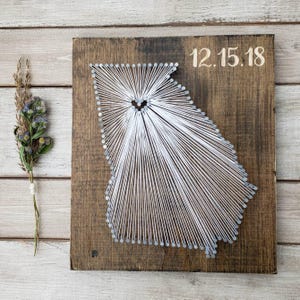 Georgia String Art, Georgia Home Sign, Georgia Decor, Georgia Nail Art, Georgia Gifts, Georgia custom sign, Georgia State Map, 11x13