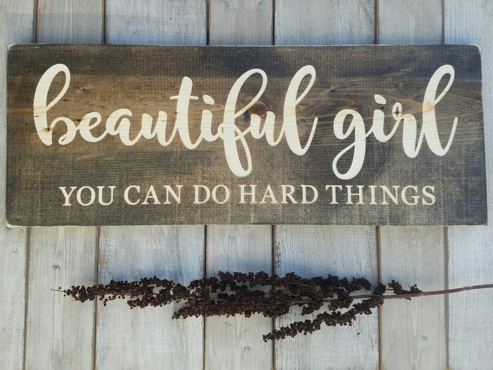 Beautiful Girl You Can Do Hard Things Engraved Sign Girl Etsy