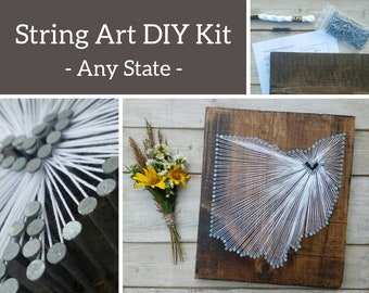 DIY Ohio String Art Kit, State string Art Kit, Ohio Nail Art, Ohio Decor, Rustic Wood Wall Art, custom sign, Ohio Love, Ohio Home, 11x13