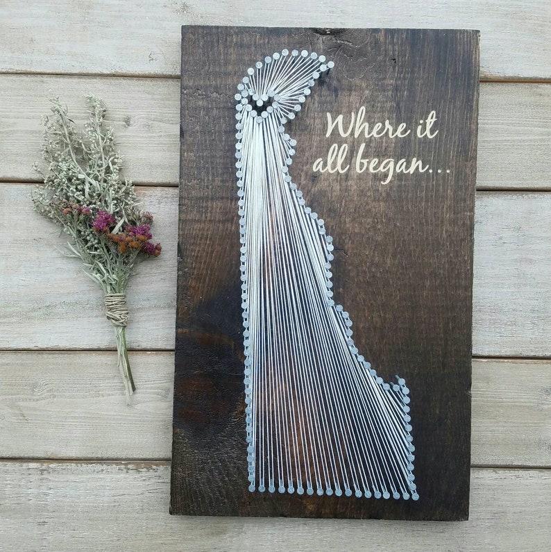 Delaware String Art Delaware Decor State String Art Etsy