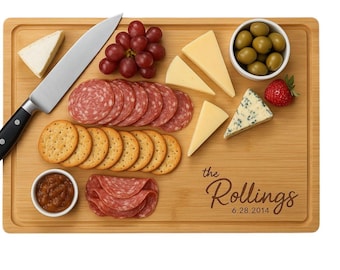 Engraved Cutting Board, Custom Cutting Board, Personalized Cutting Board, Cutting Board Wedding Gift, Charcuterie Bamboo Cutting Board