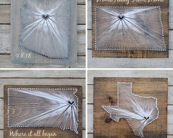 South Dakota String Art, South Dakota Decor, State string Art, South Dakota Nail Art, South Dakota Gift, Rustic Decor, custom sign, 9x13