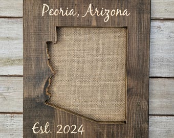Arizona Sign, Burlap Print, Arizona Wall Decor, Arizona State Map, Arizona Print, Arizona Wall Art, Arizona Gifts, Rustic Decor, 11x13