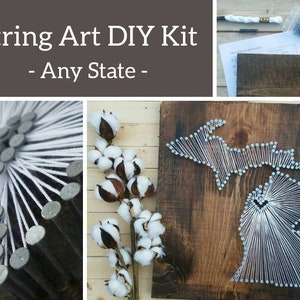 DIY Michigan String Art Kit, State String Art Kit, Michigan Nail Art, Michigan love, Michigan home, Rustic Decor, Custom Sign, 11x13