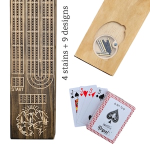 Personalized Cribbage Board, Wood Anniversary Gift, Custom Cribbage Board, Engraved Cribbage Board, Board Game, Game Night, Cribbage, 3.5x15