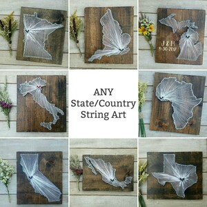 Custom State String Art: 2nd Anniversary Cotton Gift