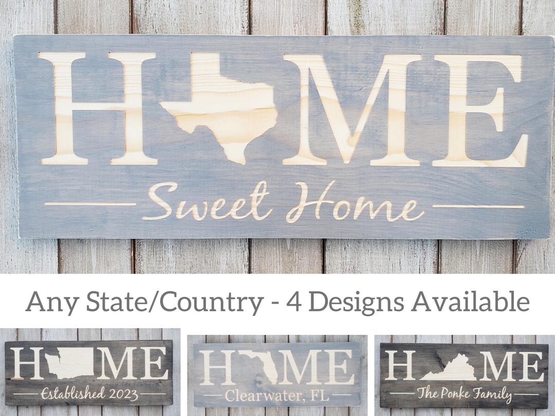 Texas Rustic Sign Rustic Texas Home Sign, Engraved Wood State Art, 9x24 - Etsy