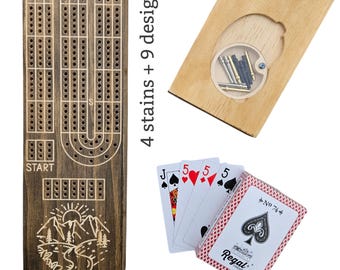 Personalized Cribbage Board, Wood Anniversary Gift, Custom Cribbage Board, Engraved Cribbage Board, Board Game, Game Night, Cribbage, 3.5x15
