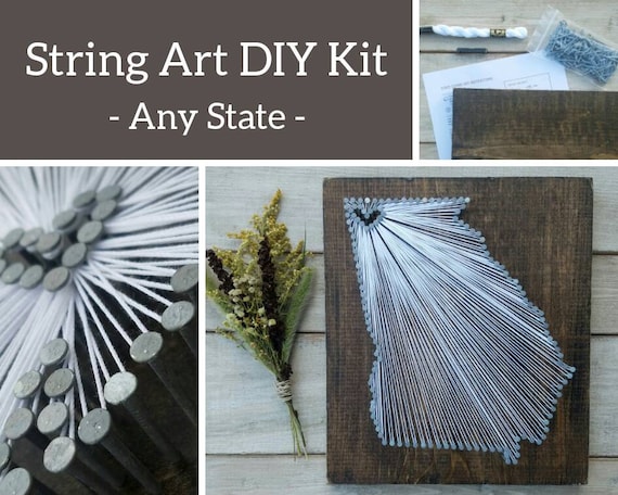 DIY Georgia String Art Kit, State String Art Kit, Georgia Nail Art