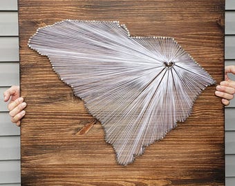 South Carolina String Art Map, Custom Location Keepsake