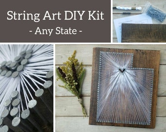 DIY Utah String Art Kit, State String Art Kit, Utah Nail Art, Custom sign, Utah love, Utah home, Utah decor, UT decor, 11x13