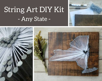 DIY New York String Art Kit, State string Art Kit, New York Nail Art, Custom sign, New York love, NY Home, New York Decor, 11x13