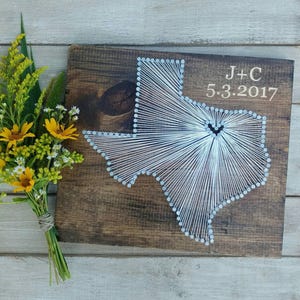 Custom State String Art, Personalized Wood Sign, Anniversary Gift