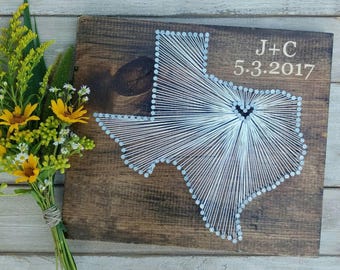 Custom State String Art, Personalized Wood Sign, Anniversary Gift