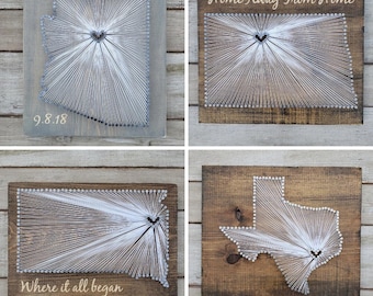 North Dakota String Art, North Dakota Decor, State string Art, North Dakota Nail Art, North Dakota Gift, Rustic Decor, custom sign, 9x13