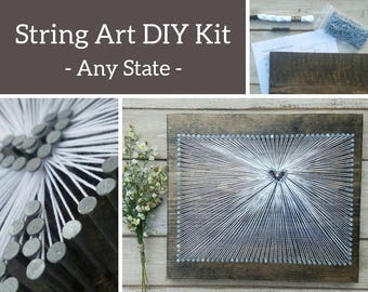 DIY Wyoming String Art Kit, State string Art Kit, Wyoming Nail Art, Custom sign, Wyoming love, Wyoming home, Wyoming Decor, 11x13