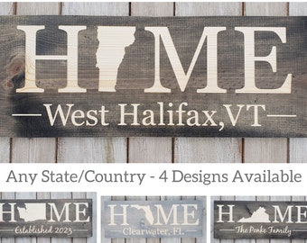 Vermont State Sign, Home Sweet Home, Vermont Decor, Vermont Gift, Vermont Map, Print, Vermont Home Decor, Rustic Home Decor, State Art, 9x24
