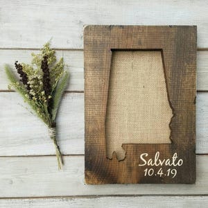 Alabama Sign, Burlap Print, Alabama Decor, Alabama State Map, Alabama Wall Art, Alabama Home Decor, Alabama Gifts, Rustic Decor, 9x13