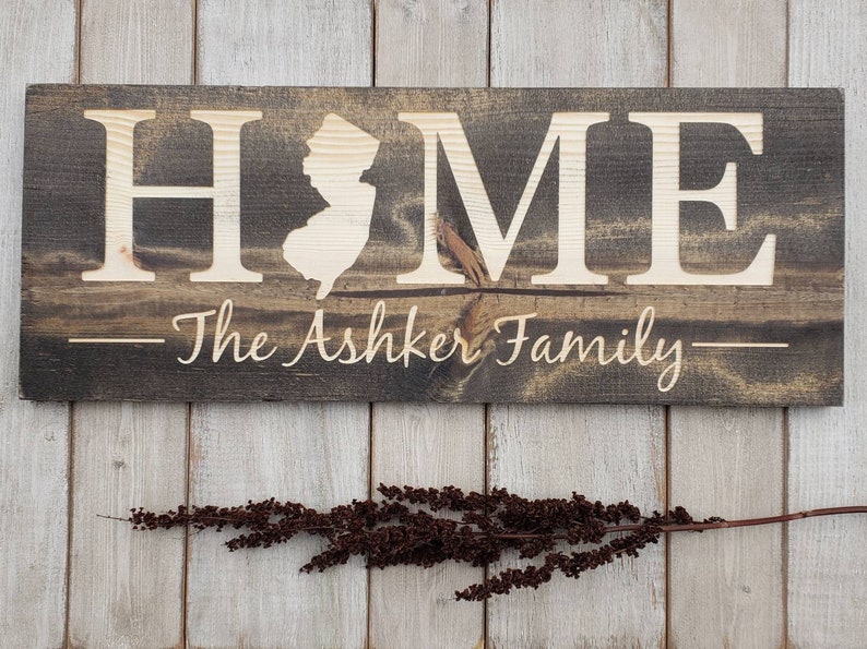 New Jersey Home Sweet Home New Jersey Sign New Jersey Decor Etsy