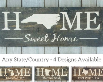 North Carolina Sign, Home Sweet Home, North Carolina Decor, North Carolina, North Carolina Home Decor, Rustic Decor, Home Decor, 9x24