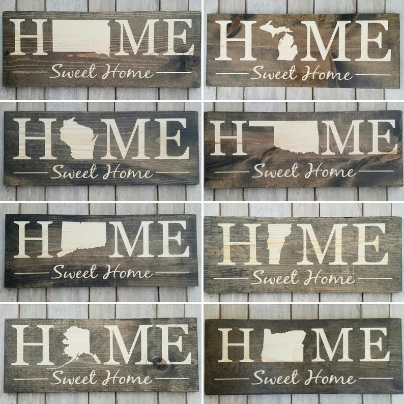 Engraved Vermont State Sign, Rustic Home Decor, Customizable Bild 9
