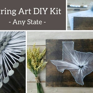 DIY Texas String Art Kit, State String Art Kit, Texas Nail Art, Rustic Decor, custom sign, Texas love, Texas home, Texas decor, 11x13