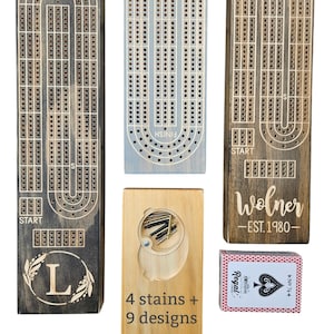 Personalized Cribbage Board, Wood Anniversary Gift, Custom Cribbage Board, Engraved Cribbage Board, Board Game, Game Night, Cribbage, 3.5x15