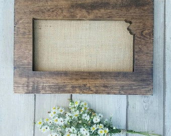 Kansas Sign, Burlap Print, Kansas Decor, Kansas, Kansas Love, Kansas Home Decor, Kansas Gift, Kansas Rustic Decor, 9x13