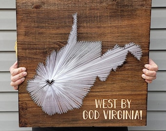 West Virginia String Art, West Virginia Decor, State string Art, West Virginia Nail Art, West Virginia Gifts, Rustic Decor, 11x13, 24x24