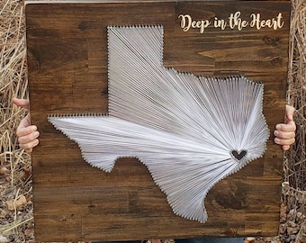 Texas String Art/ Texas Home Sign / Texas Decor/ Texas Nail Art/ Texas Gift/ Texas Custom Decor / Texas Pride / Deep in the Heart