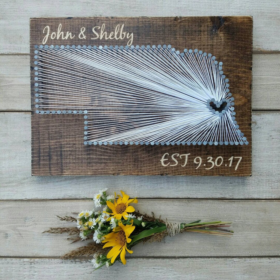 Nebraska String Art, Nebraska Decor, State String Art, Nebraska Nail ...