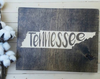 Tennessee Sign, Tennessee Decor, Tennessee, Tennessee Love, Tennessee Home Decor, Rustic Decor, Home Decor, State Art, 9x11