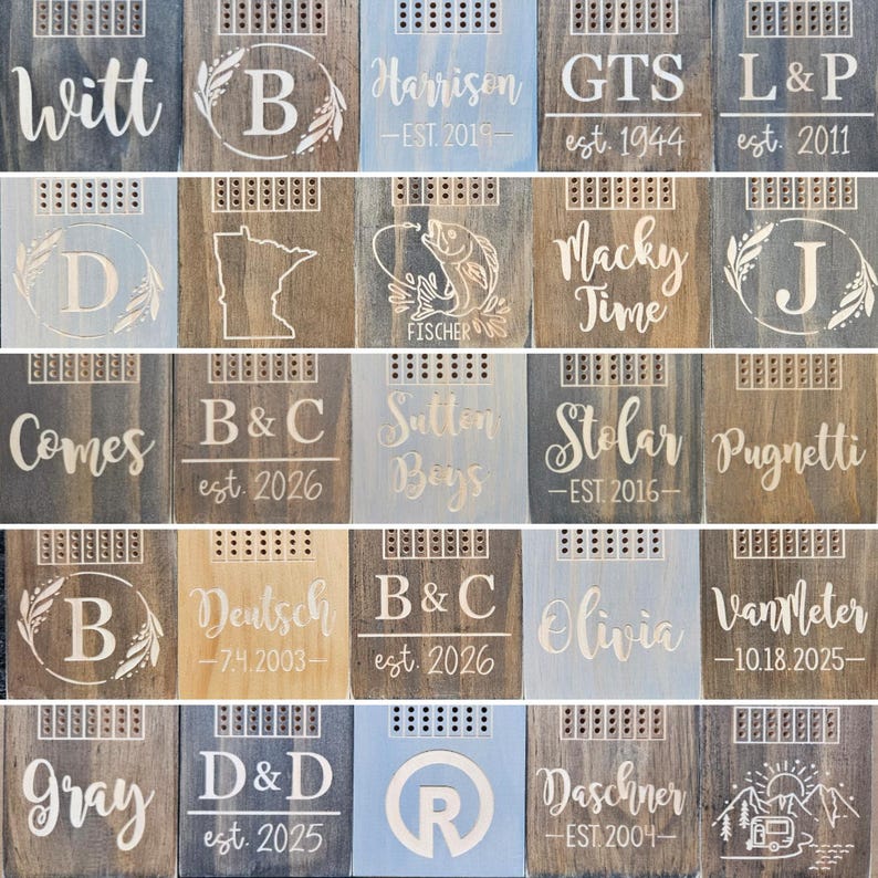Personalized Cribbage Board, Wood Anniversary Gift, Custom Cribbage Board, Engraved Cribbage Board, Board Game, Game Night, Cribbage, 3.5x15 image 9