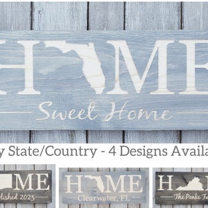 Florida Sign, Home Sweet Home, Florida Decor, Florida, Florida Love, Florida Home Decor, Rustic Decor, Home Decor, State Art, 9x24