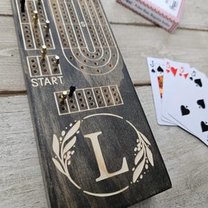 Engraved Wood Anniversary Cribbage Board Gift, Family Heirloom