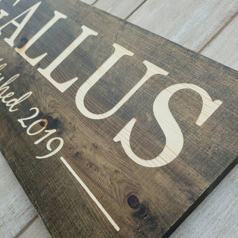 Personalized Wedding Gift Last Name Wood Sign Established Sign Etsy