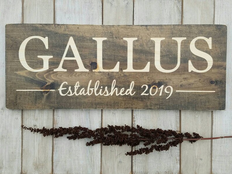 Personalized Wedding Gift Last Name Wood Sign Established Sign Etsy
