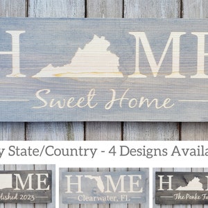 Virginia Sign, Home Sweet Home, Virginia Decor, Virginia Wall Art, Virginia Love, Virginia Home Decor, Rustic Decor, Virginia State Map 9x24