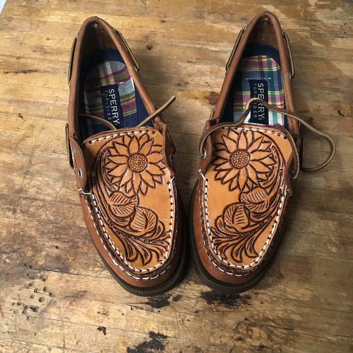 hand tooled sperrys