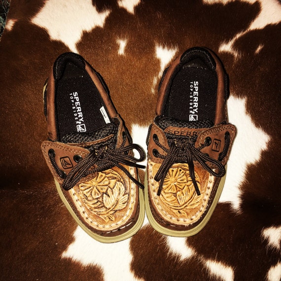 tooled leather sperrys