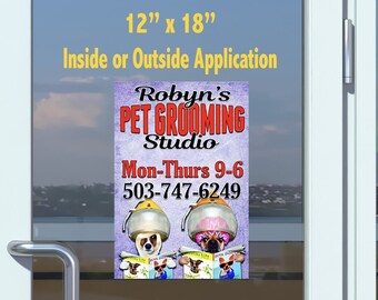 12x18 Window Cling, Business Sign, Door Decal, Small Business Sign, Window Decal