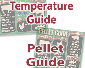 Meat Temperature Magnet, Pellet Guide, BBQ Magnet, Grilling, Outdoor Cooking, Bar-b-que