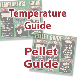Meat Temperature Magnet, Pellet Guide, BBQ Magnet, Grilling, Outdoor Cooking, Bar-b-que