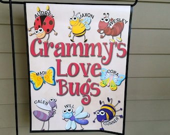 Grandma Flag, Grandmother, Nana , Grammy Flag, Love Bugs, Grandmother Gift