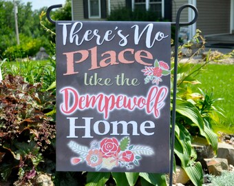 There's No Place Like Home, Garden Flag, Personalized Flag, Yard Flag, House Flag, Vinyl Flag