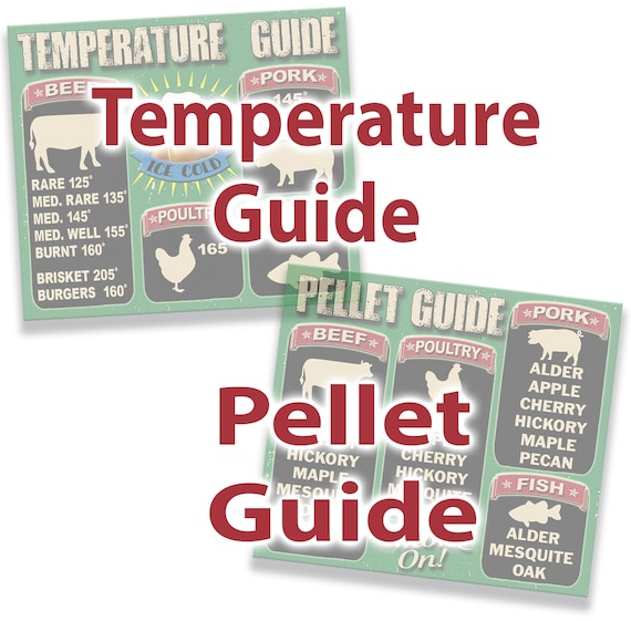 Meat Temperature Magnet, Pellet Guide, BBQ Magnet, Grilling, Outdoor Cooking, Bar-b-que