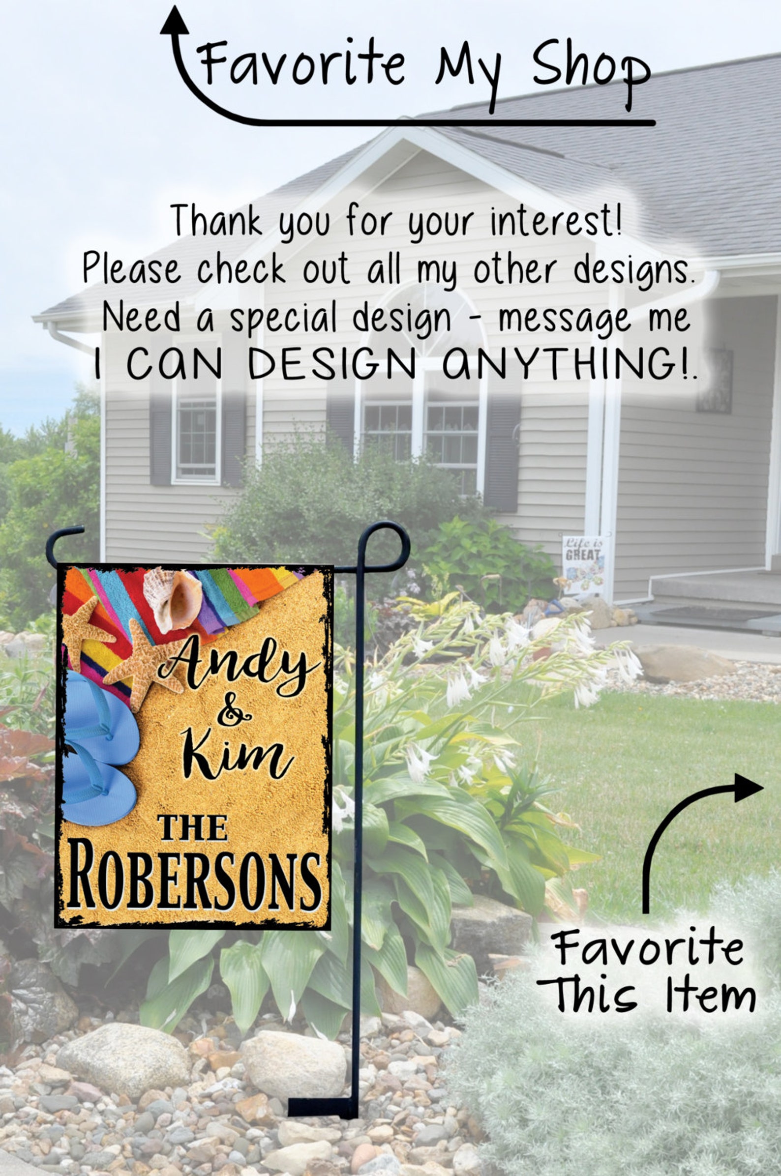 Beach Flag Lake Flag Personalized Flags Lake House Garden Etsy