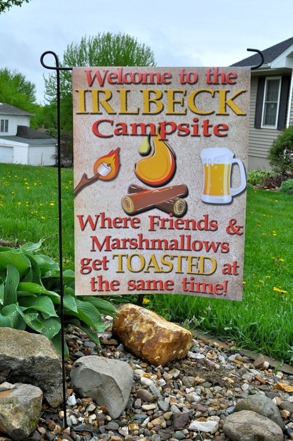 Campsite Flag Toasted Personalized Flags Fire Pit Camping Etsy
