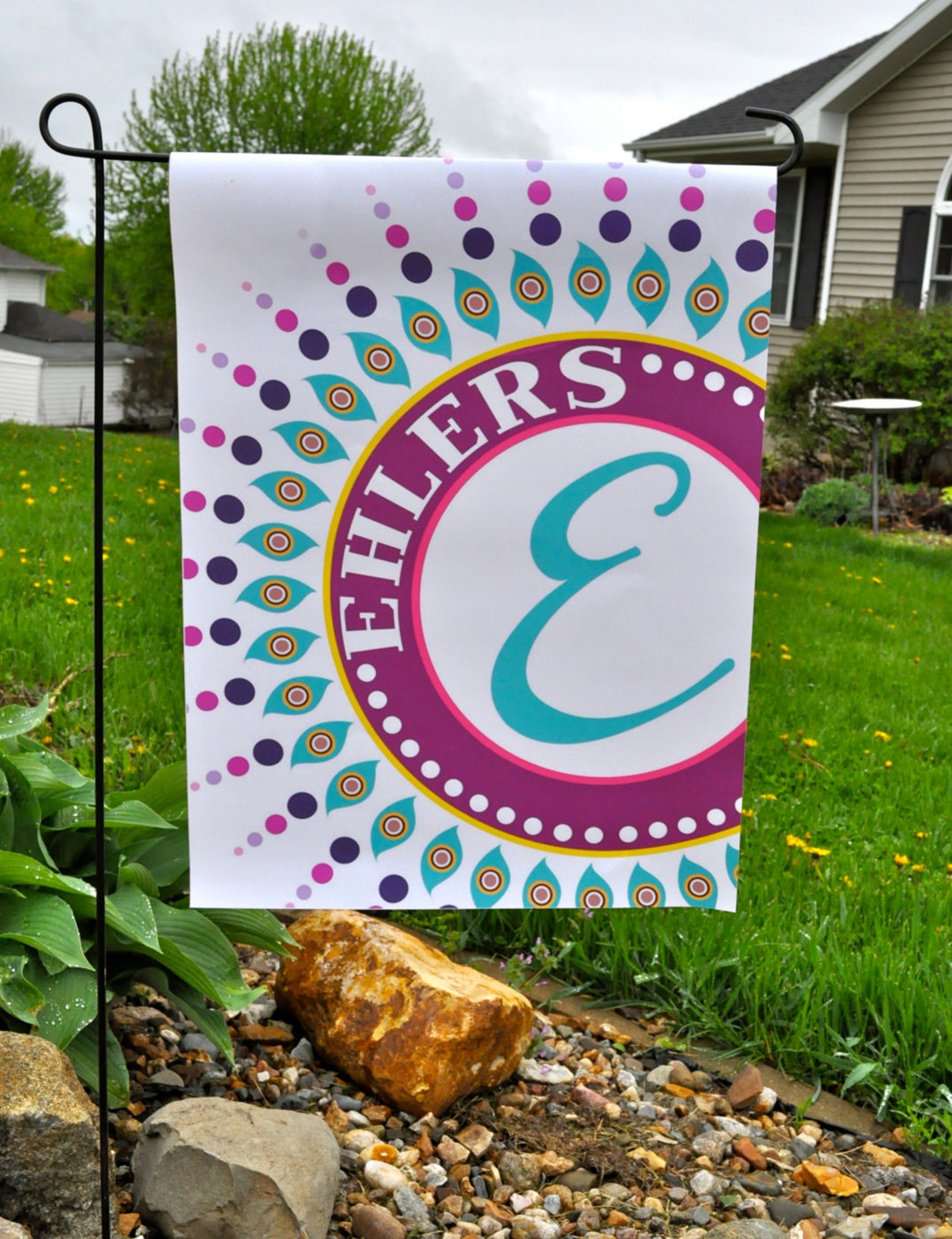 Garden Flag Personalized Garden Flag Monogram Flag Last